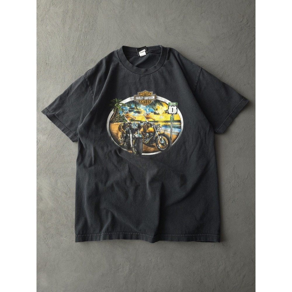 Harley-Davidson Motorcycles Black T-shirt Cotton Biker M Key West Florida